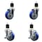 Service Caster 4'' Blue Poly Wheel Swivel 1-7/8'' Expanding Stem Caster Set 2 Brakes, 4PK SCC-EX20S414-PPUB-BLUE-2-TLB-2-178 - alternate 1